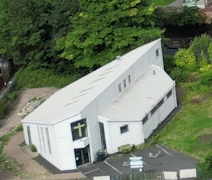 milnsbridge baptist church from air